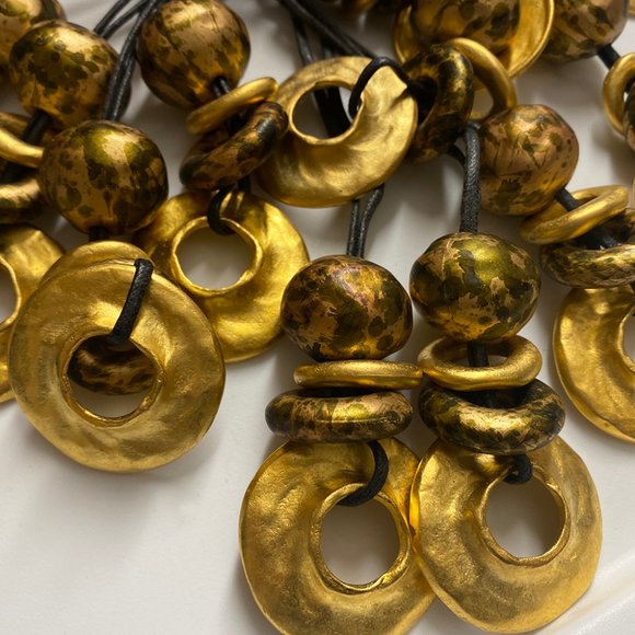 12 Adjustable Necklaces Black Cord with Antiqued Style Pendant - Picture 2 of 3